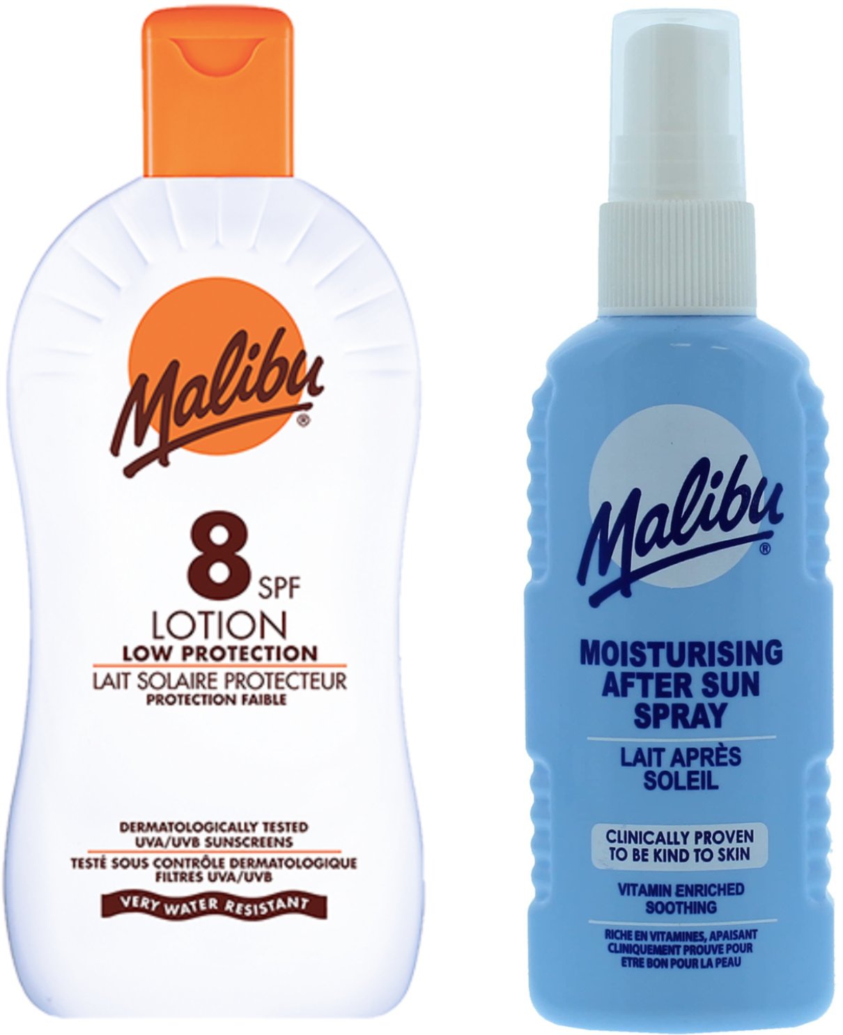 Malibu SPF8 Balsam 100ml + Spray Po Opalaniu 100ml