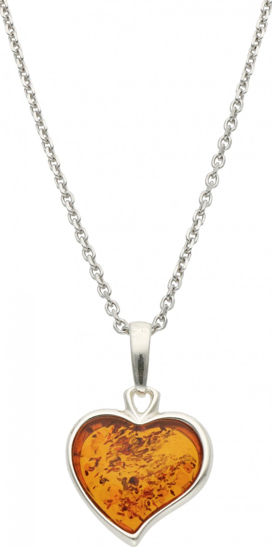 Rosanto Srebrna zawieszka w kształcie serca z bursztynem bałtyckim 925
