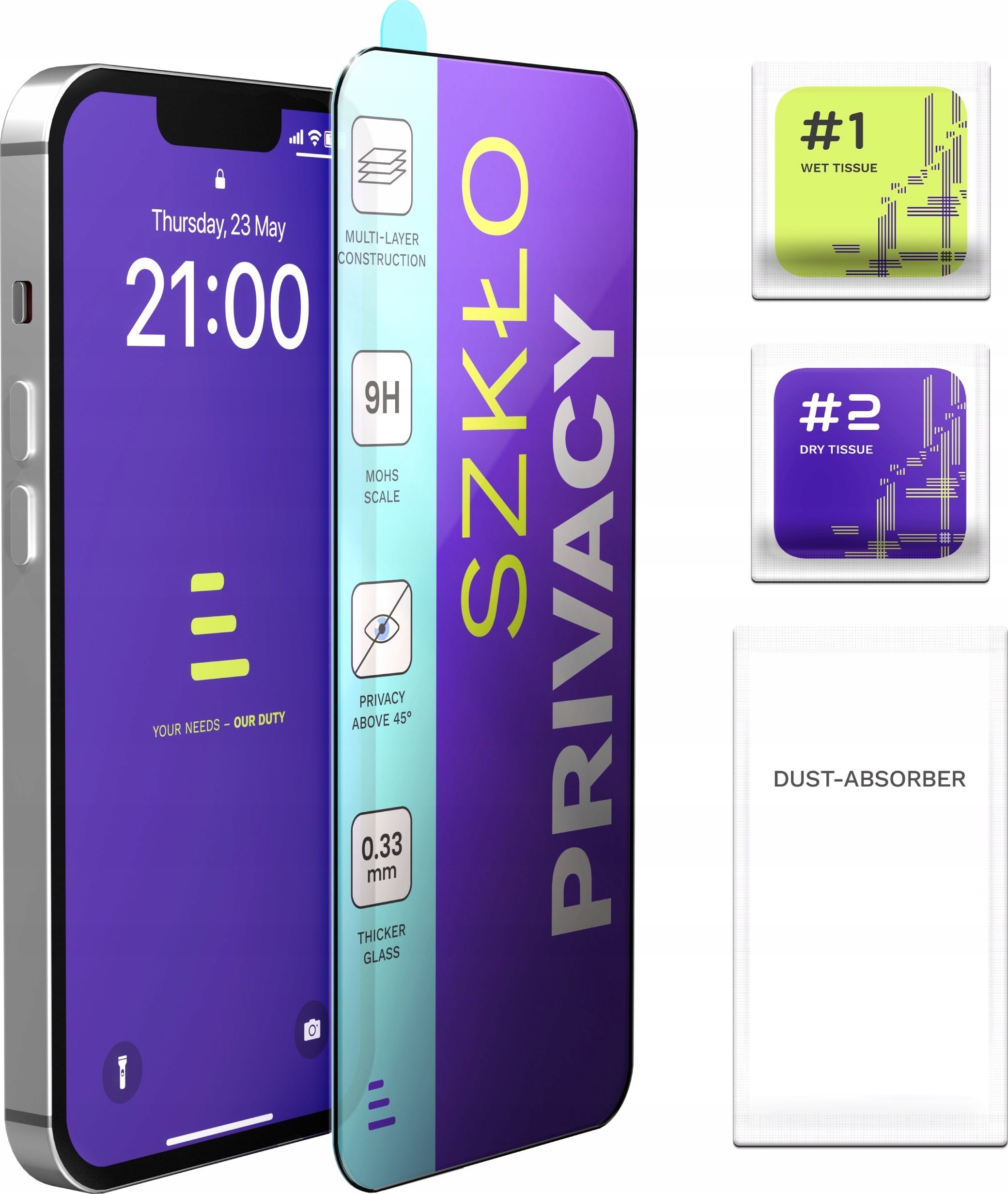 Szkło Hartowane Prywatyzujące Do Samsung Galaxy S24 / S25 (Szybka 9H, 5D)