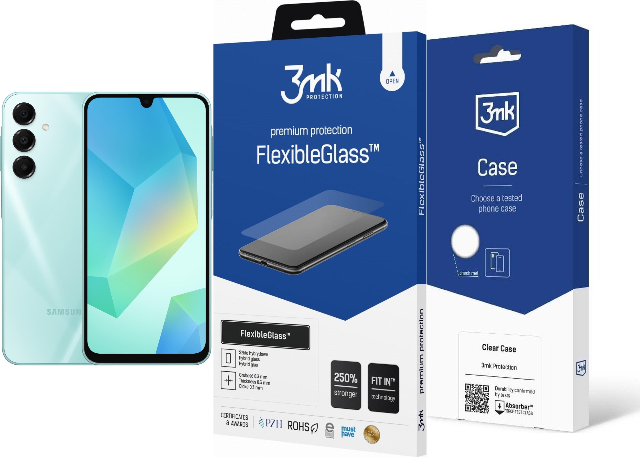 Smartfon Samsung Galaxy A16 4/128GB Zielony (SM-A165FLGBEUE) + FlexibleGlass + Etui Clear Case