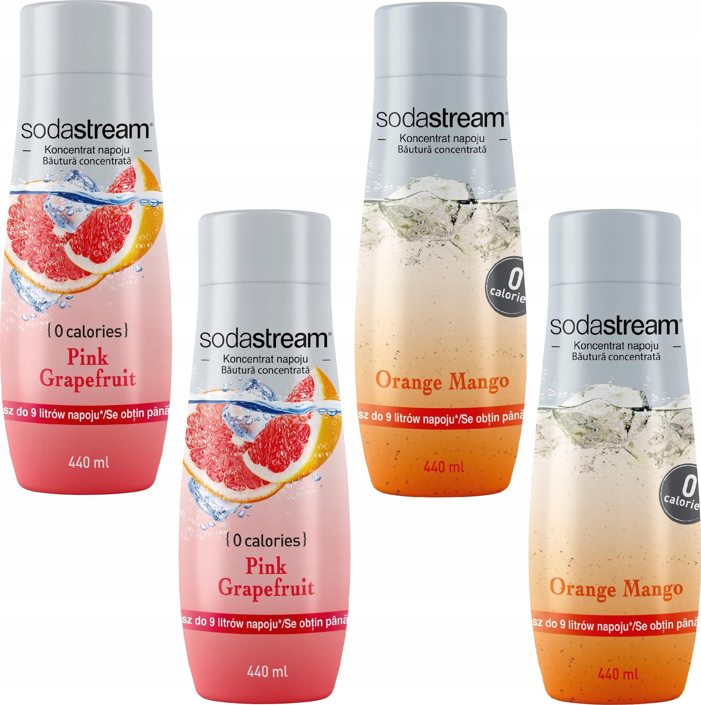Zestaw 4 koncentratów SodaStream 2x (Grapefruit+Orange-Mango)
