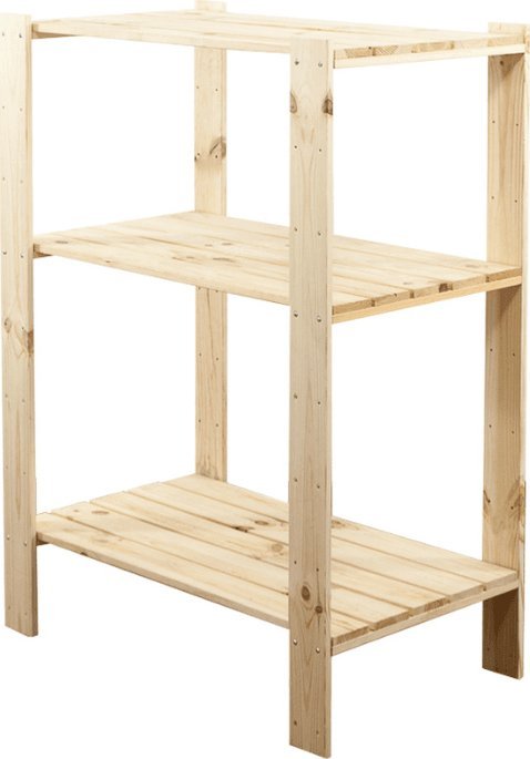 Wamar-Sosenka MAXI Regał Drewniany 115x80x50 cm 3 Półki ażurowe Surowy Drewno sosnowe Naturalny MAXI-3MA / Wamar-Sosenka