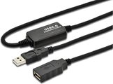 Kabel USB MicroConnect USB-A - USB-A 10 m Czarny (USB2.0AAF10A)