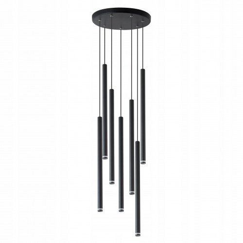 Lampa sufitowa wisząca żyrandol LED 7x G9 oprawa OKRĄGŁA czarna