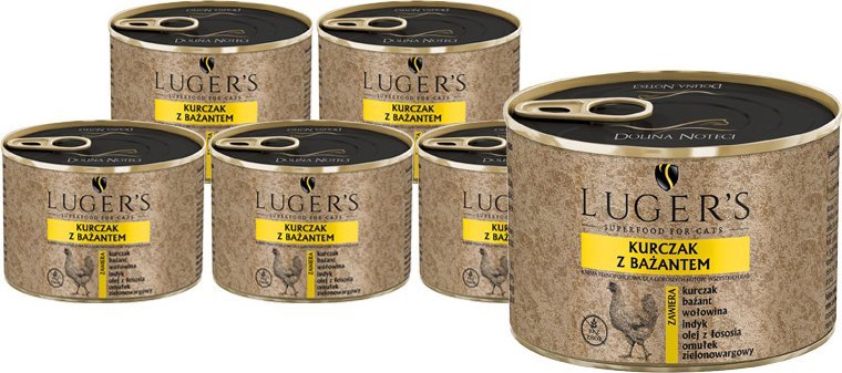 Karma mokra dla kotów Lugers kurczak z bażantem zestaw 6 x 185 g