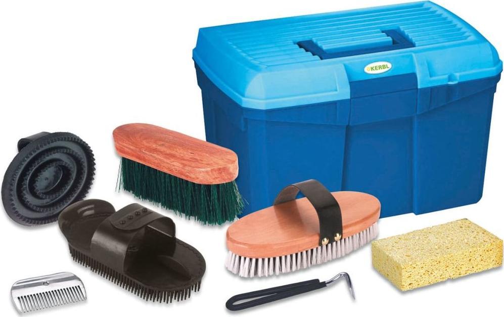 Kerbl Kerbl Zestaw do pielęgnacji koni z 7 przyrządami, niebieski, 321775