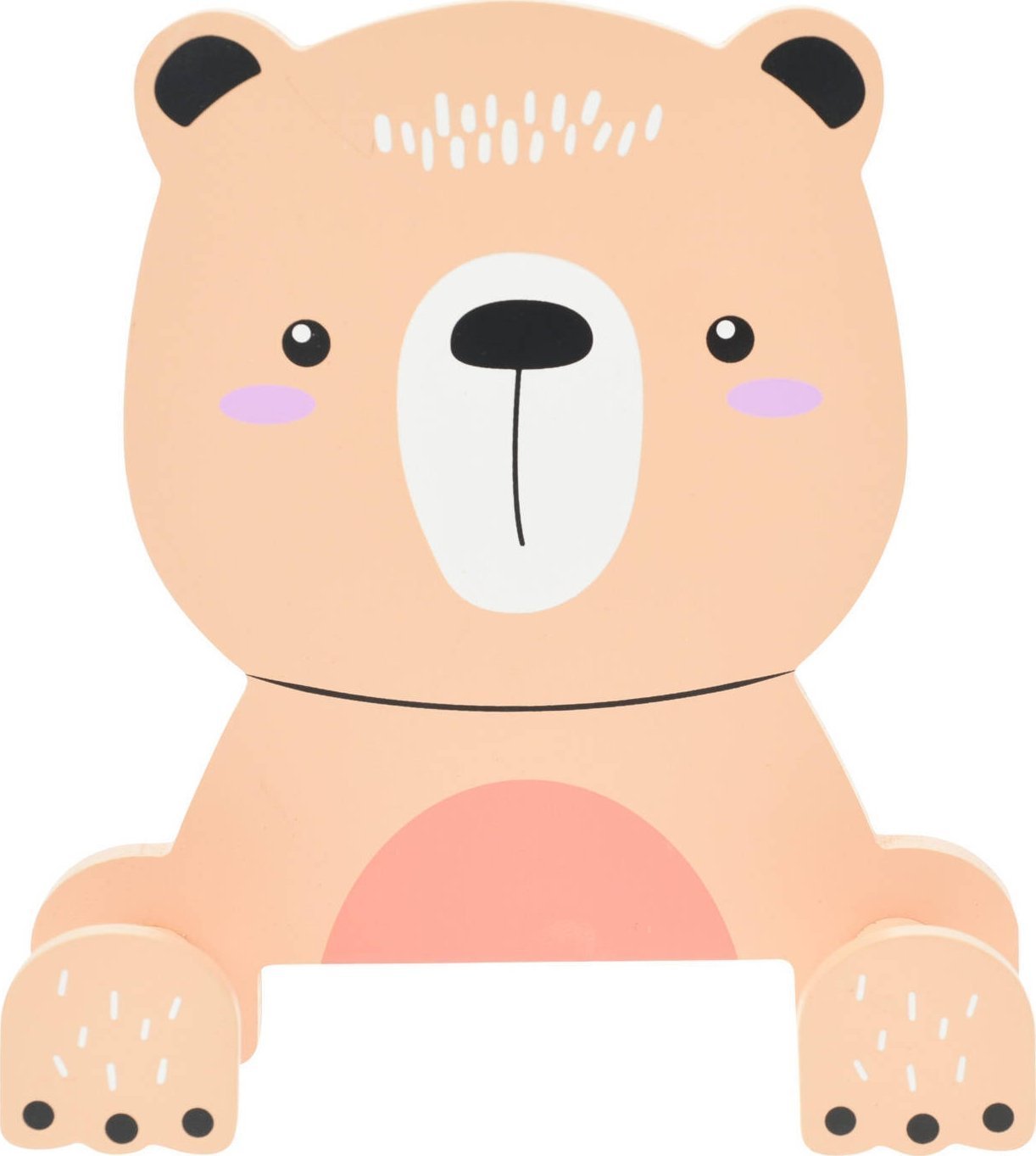 Home Styling Collection Wieszak na ubrania do pokoju dziecka Zwierzaczek z łapkami, 14 x 4,5 x 17 cm