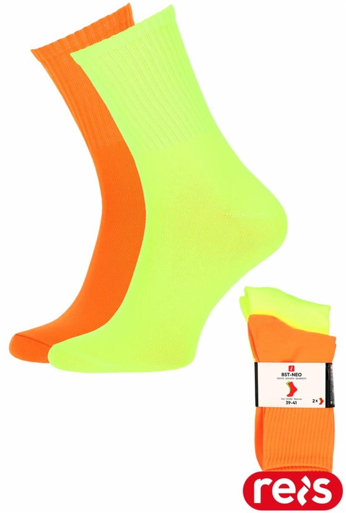 Skarpety damskie męskie dzianina pięta Y płaski szew praca trening odblaskowe widoczne nylon elastan BST-NEO 42-46