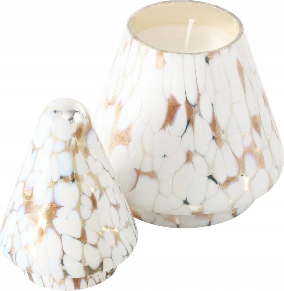 Boltze Szklana świeca w kształcie choinki DOTTI, wys. 17,5 cm