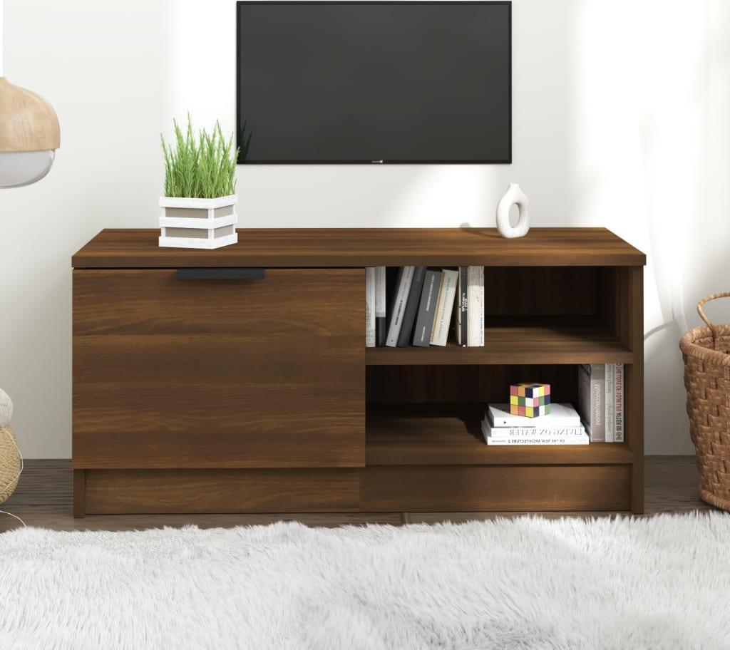 vidaXL Szafka pod telewizor, brązowy dąb, 80x35x36,5 cm