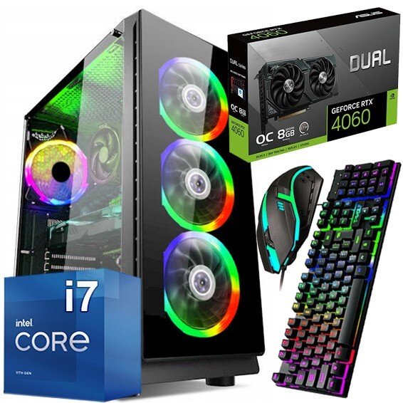 PC Gamingowy Gamer Exper I7 6700 32GB DDR4 1TB SSD RTX 4060 8GB