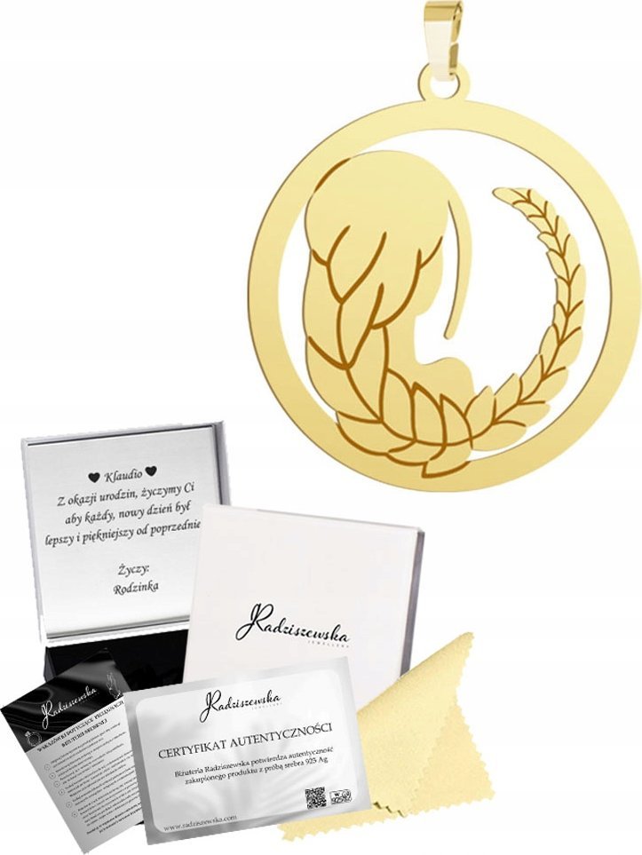 Radziszewska Jewellery Zawieszka Złota Znak Zodiaku PANNA Srebro 925 Prezent Dedykacja Gratis