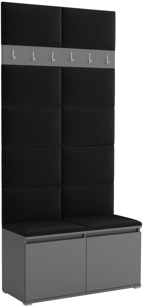 Tapicerowana garderoba Noris I - kolor antracyt + tkanina Trinity 16