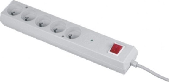 Listwa zasilająca Orno Listwa przeciwprzepięciowa z wyłącznikiem 5x2P+Z, przewód 3m
