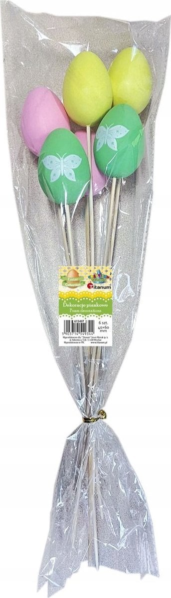 Titanum Jajka plastikowe na piku 40x60mm 6szt
