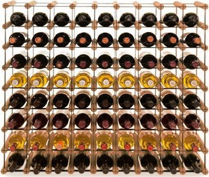 Wamar-Sosenka Regał na wino Stojak na 72 Butelki Szklane/ PET RW-8/ 9x8 Brązowy Metal + Drewno RW-8-9x8-72_O_BR