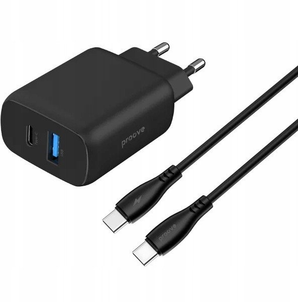 Ładowarka Sieciowa 230v 30w Na Usb-c Usb Type-c + Usb Kabel 1m 60w Usb-c / Wcsp23011001 / Silicone Power 2 / Czarny