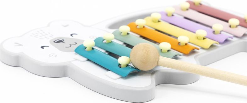 Viga Drewniane Cymbałki Miś Polarny Ksylofon Toys