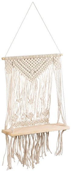 Bawełniana makrama z półką ścienną, ecru MZP_1