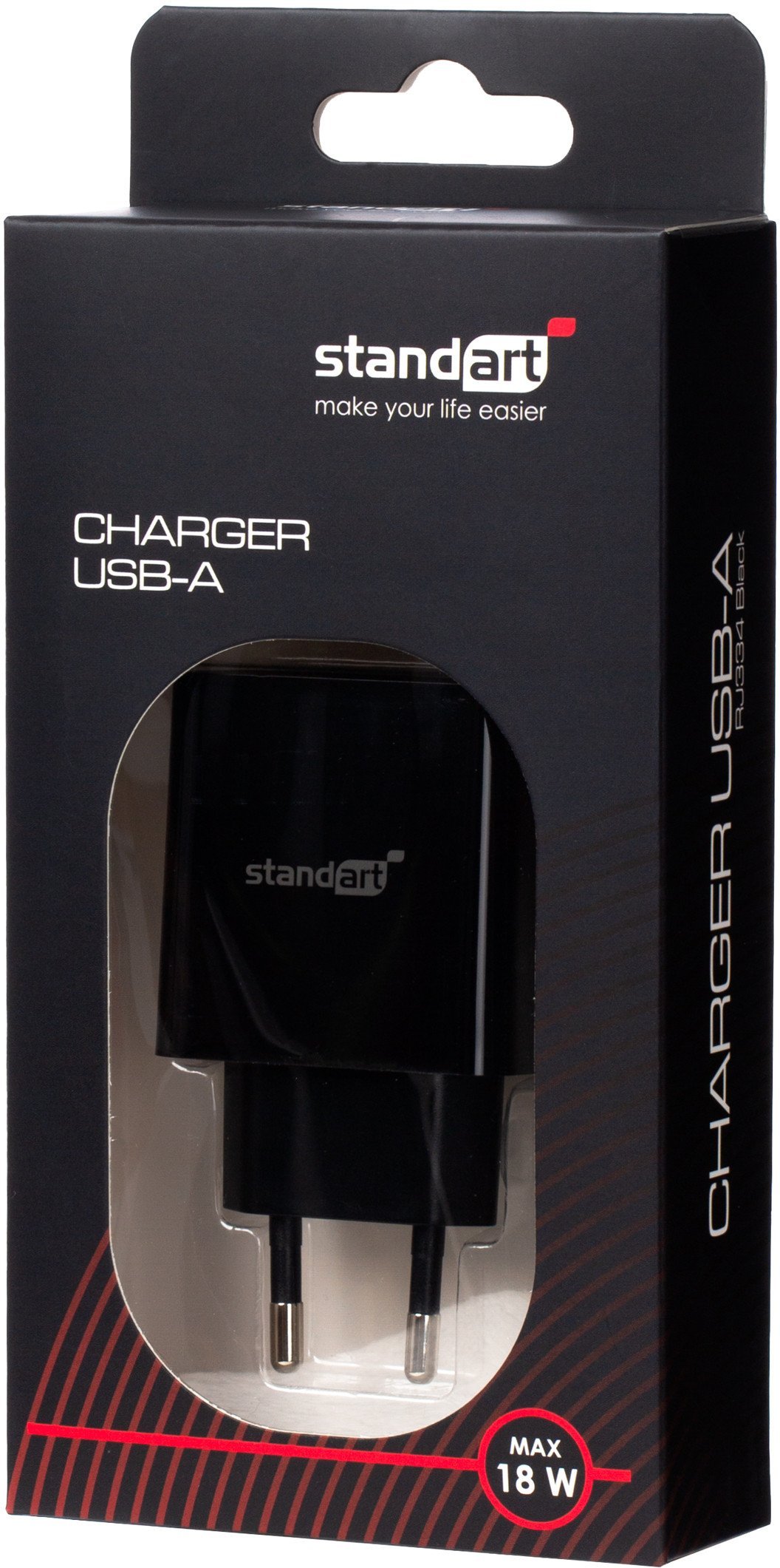 USB A CHARGER GT-RJ334 BLACK