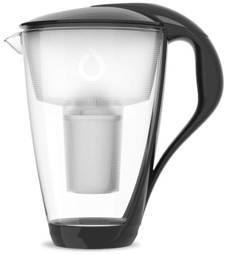 Szklany dzbanek Dafi grafitowy Classic + butelka turkusowa 0,5 barwiona