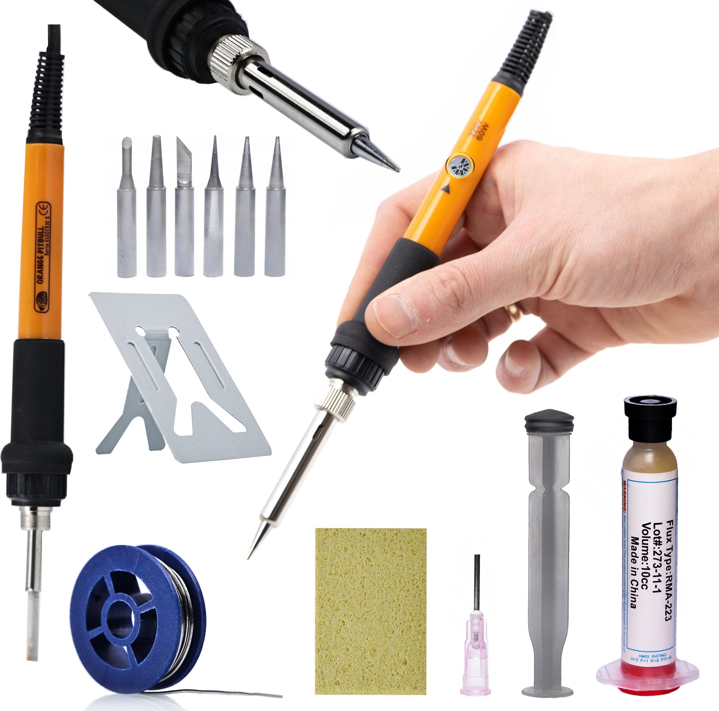 Rosfix ZESTAW LUTOWNICA PRECYZYJNA REGULACJA 60W GROTY PODSTAWKA CYNA TOPNIK IGŁA