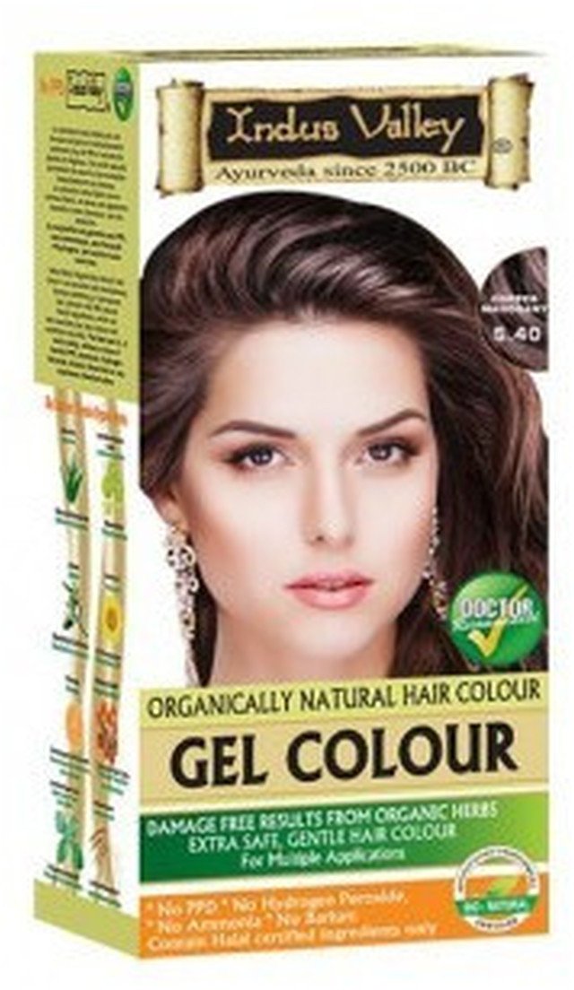 Indus Valley Żelowa farba do włosów Copper Mahogany (5.4)