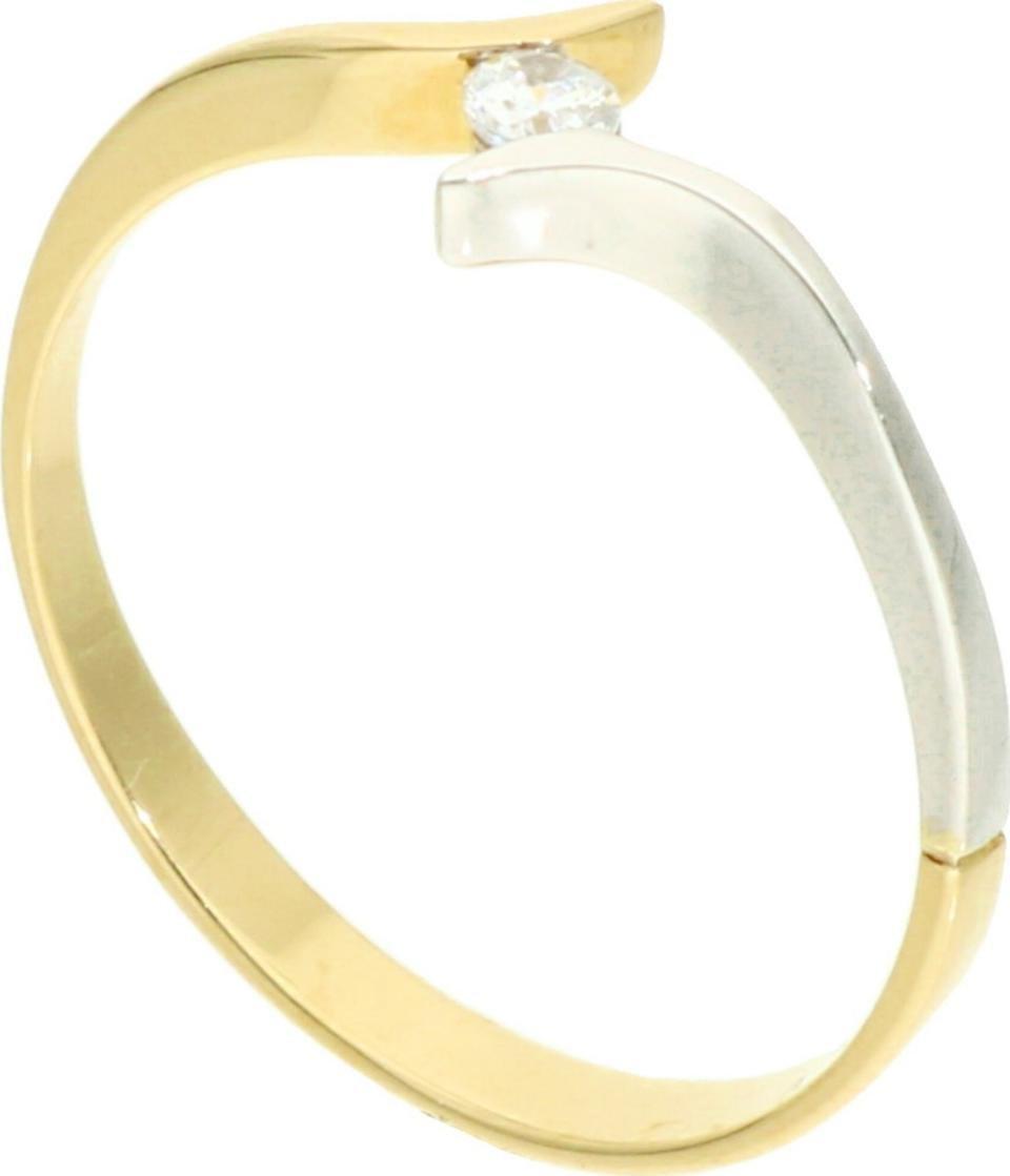 Rosanto Pierścionek z żółtego i białego złota z cyrkonią roz. 20 585 14k