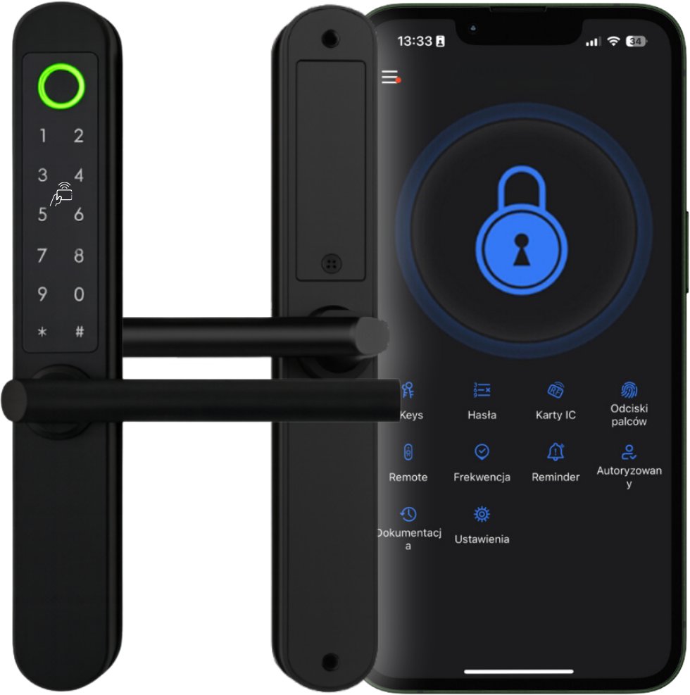 ZAMEK ELEKTRONICZNY KLAMKA DO DRZWI NA KOD SZYFR ODCISK PALCA TTLOCK RFID