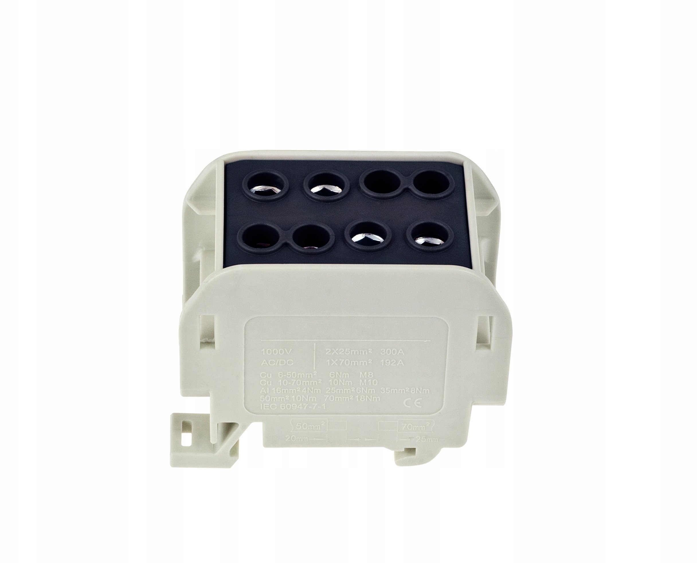 Złączka szynowa jednopolowa ZGX 1x70/2x50 mm2 czarna (Al/Cu) ENE-00523