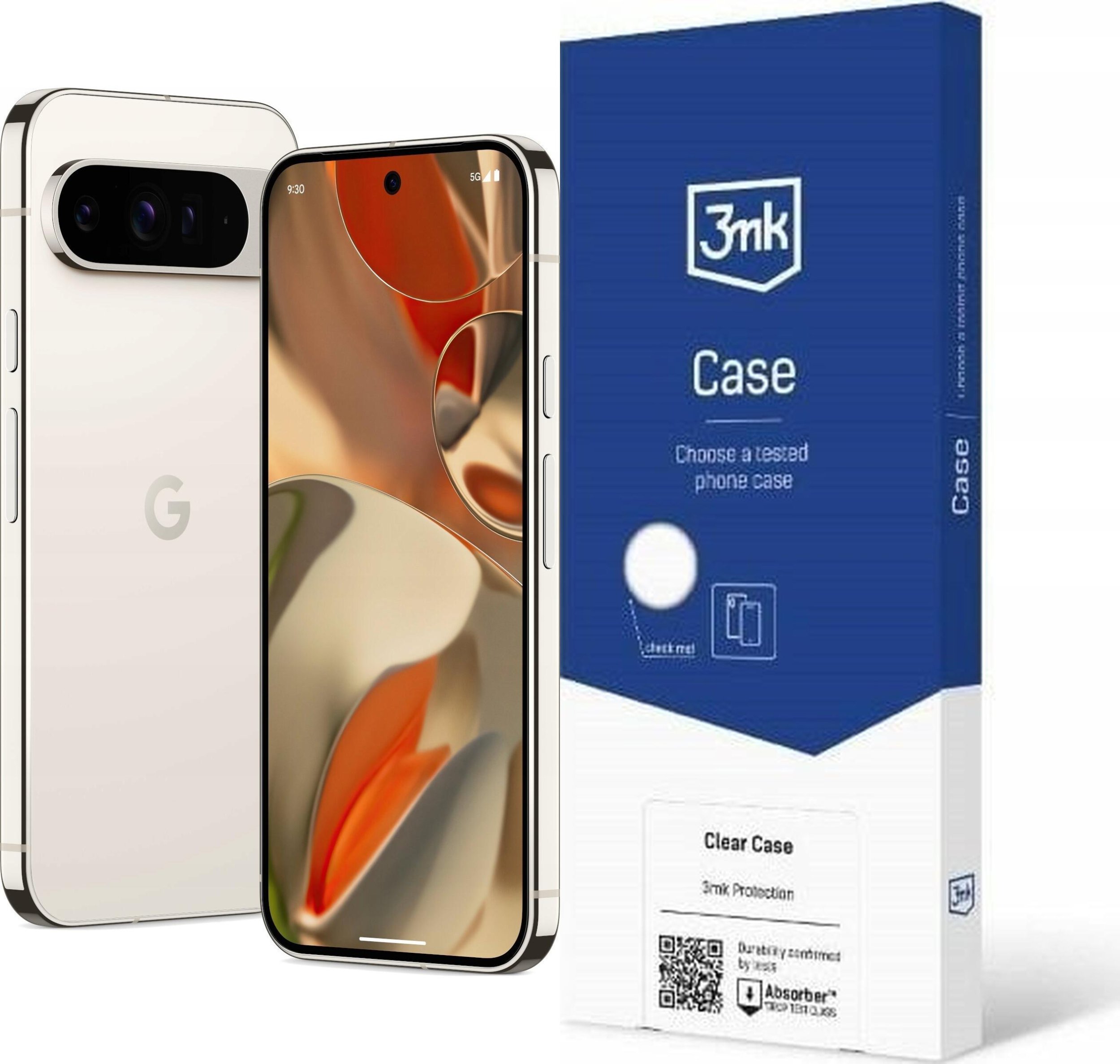 Smartfon Pixel 9 Pro XL 5G 16/128GB Porcelanowy (GA05980-GB) + Etui Clear Case