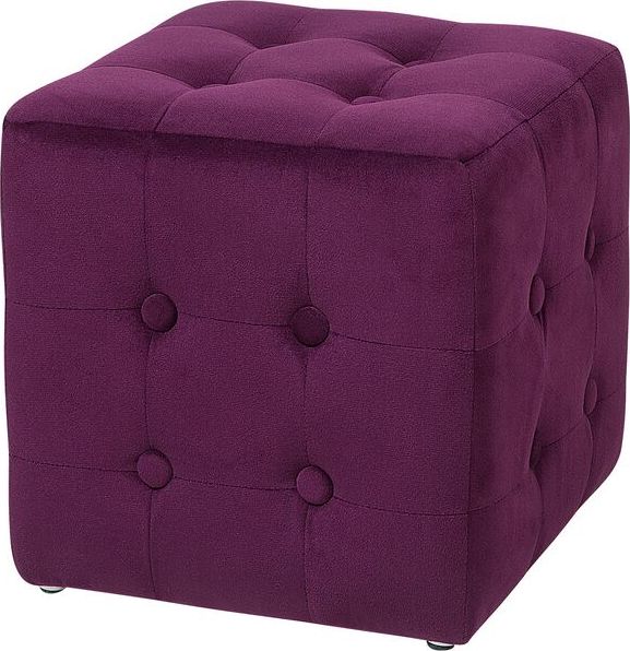Beliani Puf welurowy 30 x 30 x 32 cm fioletowy WISCONSIN