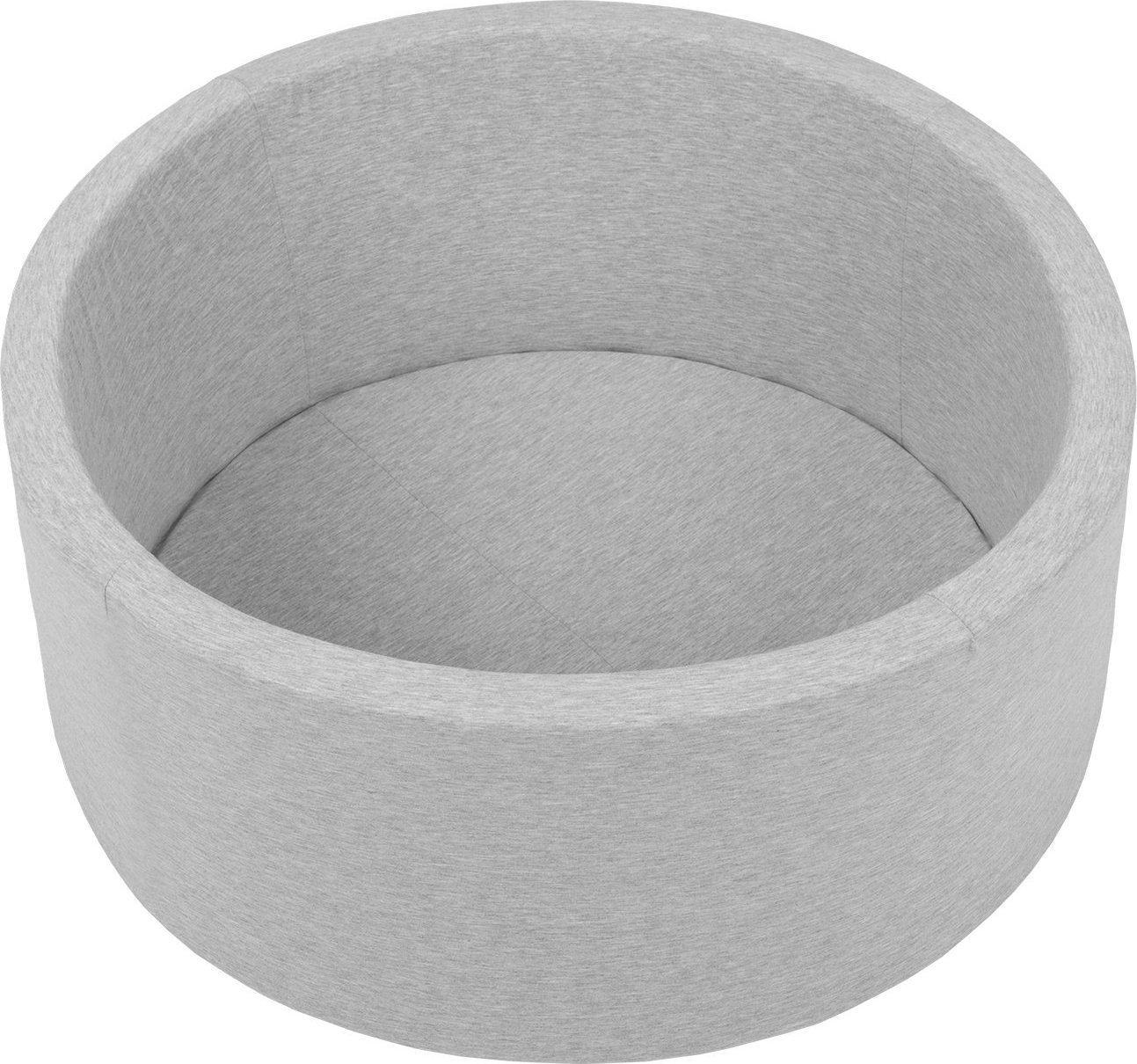 KiddyMoon Selonis Suchy basen okrągły z piłeczkami 6cm jasnoszary: biały-szary-mięta 70x30cm/BEZkulek Zabawka basen piankowy