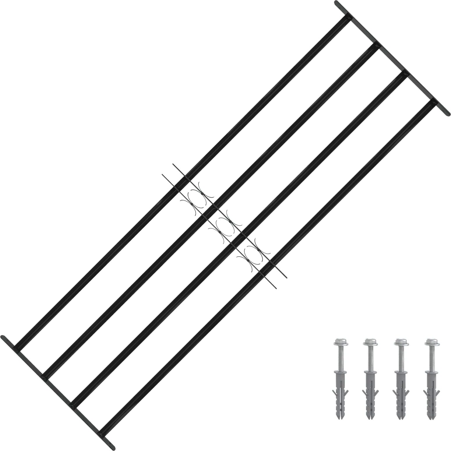 vidaXL Czarna kratka okienna 175 x 60 cm Stal malowana proszkowo