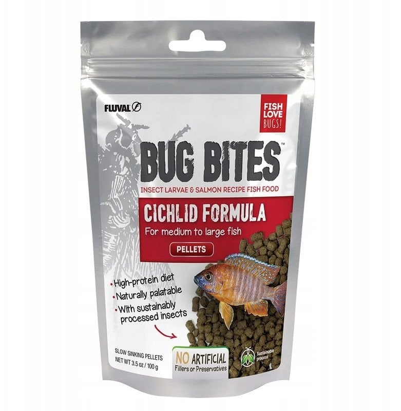 Bug Bites Cichlids Formula, pokarm dla piel�gnic, M/L, granulat, 100g