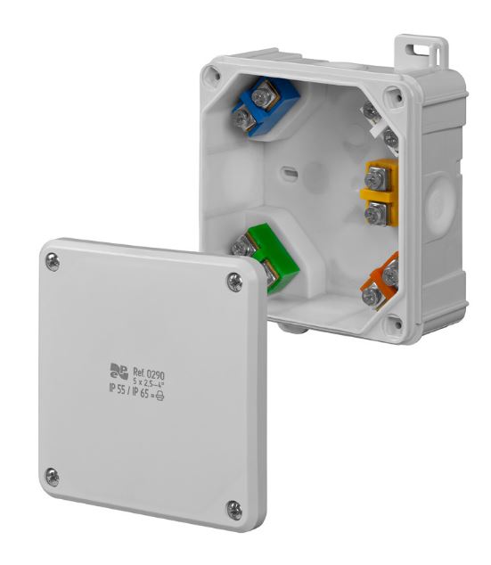 Elektro-Plast Puszka natynkowa 2K 98 x 98 x 46mm 5 x 2,5mm2 IP55/IP65 szara (0290-41)