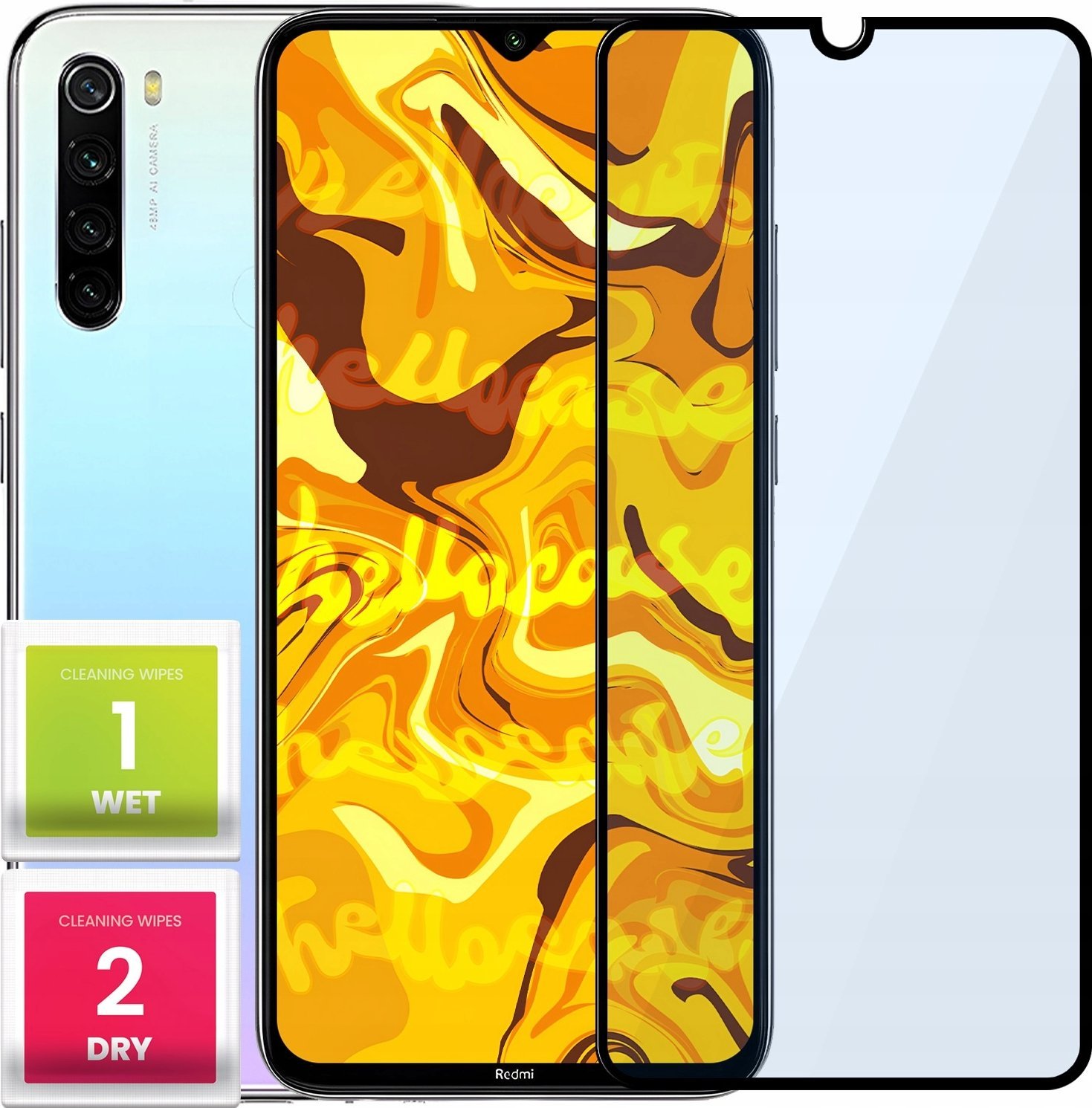 Hello Case SZKŁO HARTOWANE DO XIAOMI REDMI NOTE 8 PEŁNE NA CAŁY EKRAN SZKIEŁKO SZYBKA