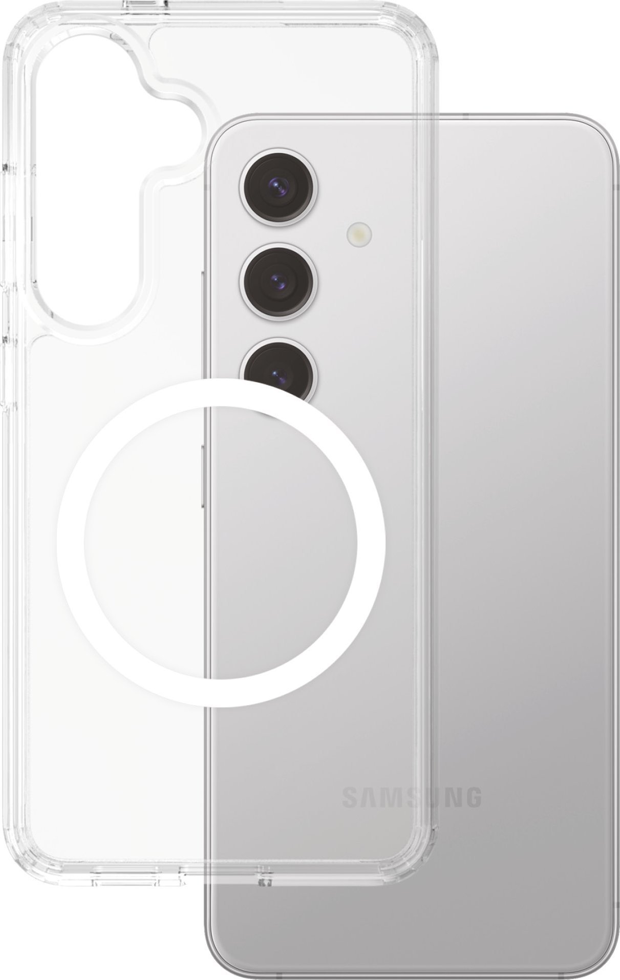 CARE Flagship Case Clear w. white QI Galaxy S25 Plus