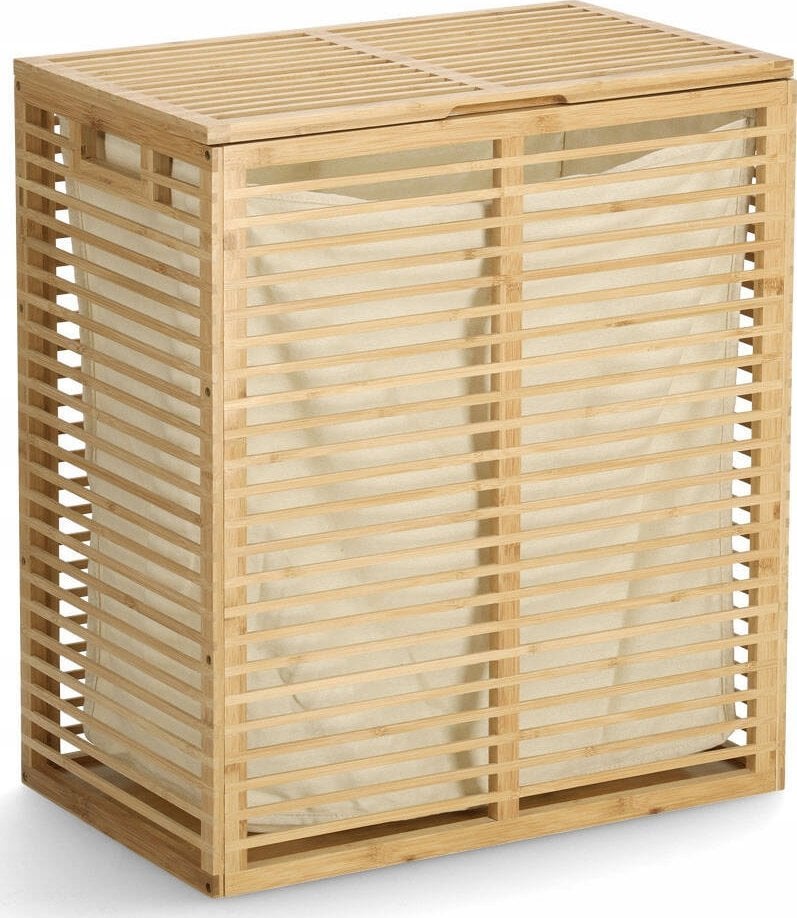 Zeller Zamykany kosz na pranie, bambusowy, 53,5 x 33 x 61 cm