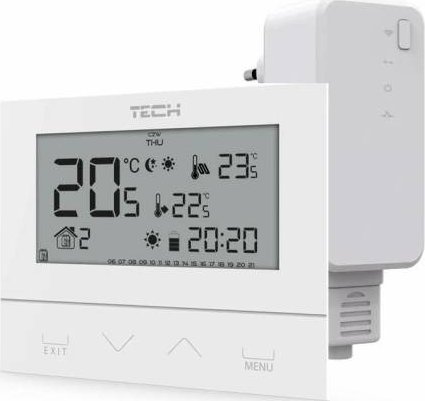 Tech Sterownik ST-292V2 pokojowy bezprzewodowy dwustanowy (3 mm szkło) biały