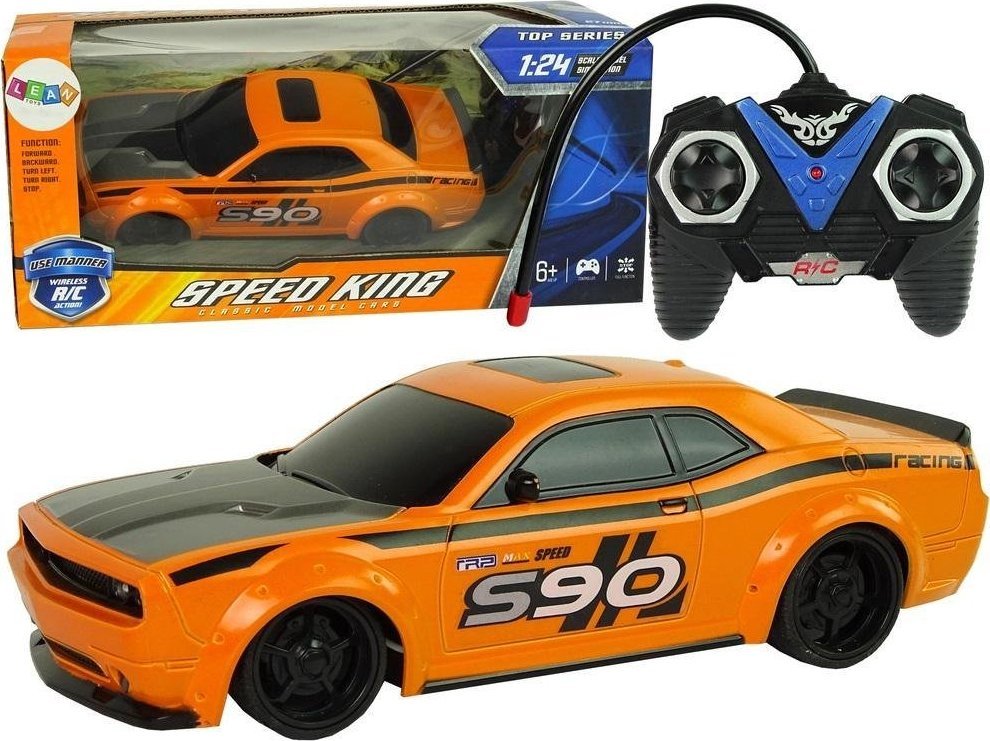LeanToys Auto sportowe 1:24 zdalnie sterowane pomarańczowe