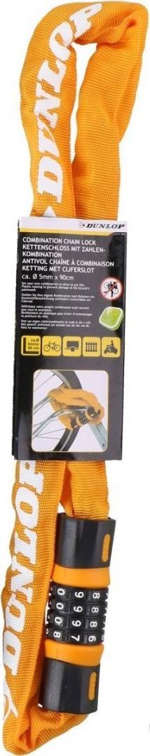 Dunlop Zapięcie rowerowe łańcuch na szyfr dł. 900 cm - pomarańczowy