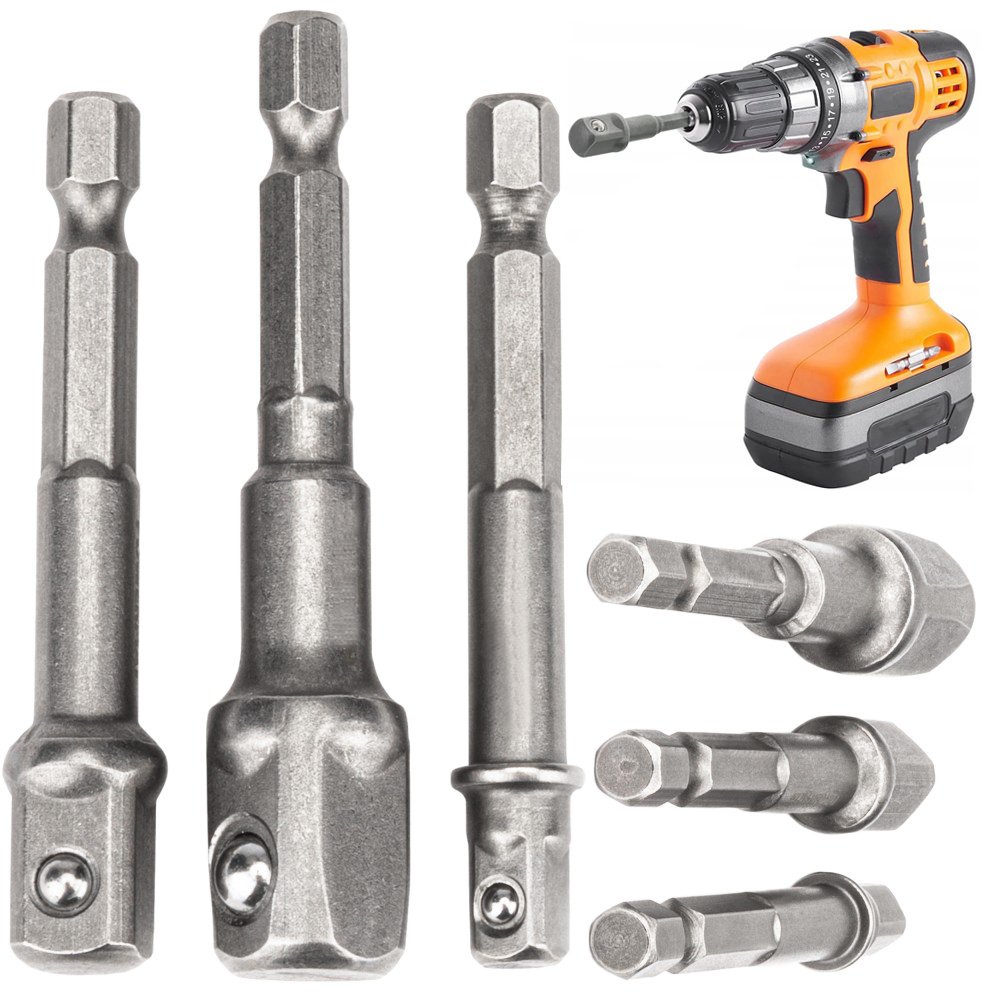 Redukcje adaptery nasadki do wkrętarki 1/4 3/8 1/2