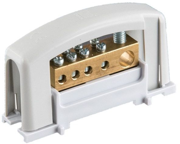 Pawbol Zacisk prądowy 1x25, 4x10 szary z pokrywą na szynę TH35 (E.4124SP)