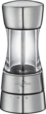Młynek do przypraw Kuchenprofi Młynek do pieprzu lub soli, śred. 6 x 14 cm, akryl/stal nierdzewna / Kuchenprofi