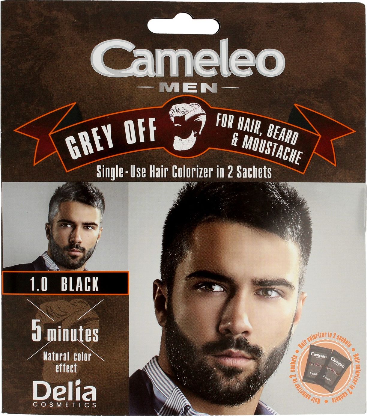 Delia Cosmetics Cameleo Men Krem do włosów,brody i wąsów nr 1.0 black 15mlx2
