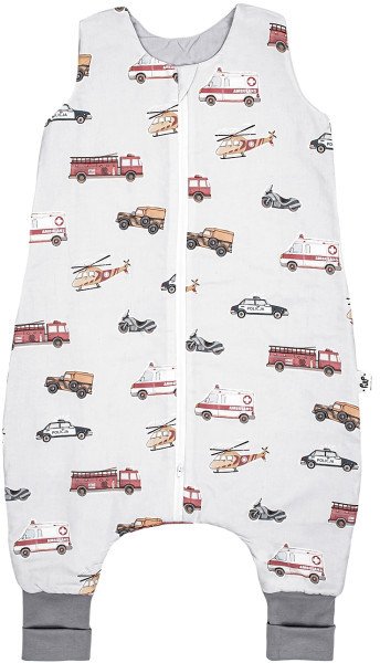 Śpiworek bawełniany, całoroczny z nogawkami dla dziecka- TOG 1,5 od 2 do 4 lat- Pojazdy