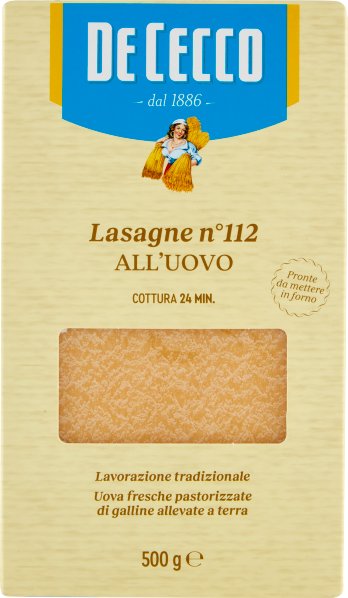 Makaron Lasagna n112 all'Uovo 500g - De Cecco