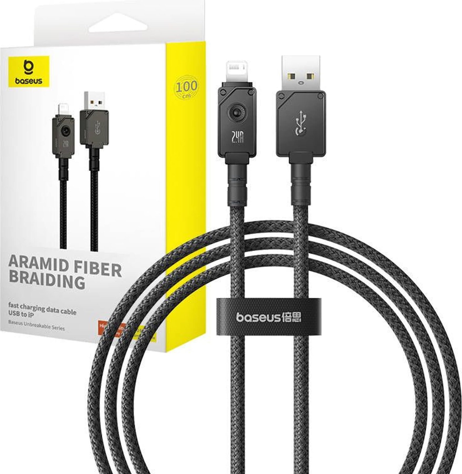 Kabel USB Baseus USB-A - Lightning 1 m Czarny (P10355802111-00)