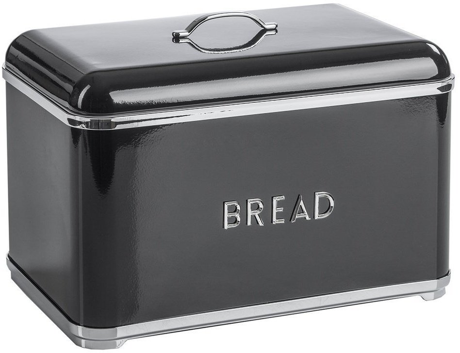 Chlebak Lumarko Chlebak stainless czarny metal z pokrywką small
